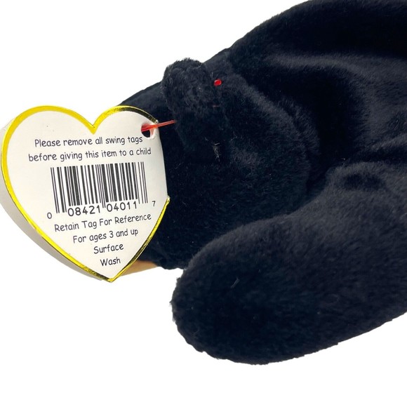 Ty Beanie Baby Babies BLACKIE The Black Bear Original Vintage Plush Stuffed Toy - Picture 9 of 11